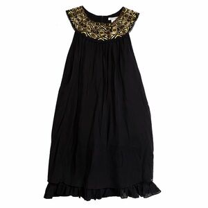 Alice + Olivia Black Silk Beaded Embellished Shift Dress XS